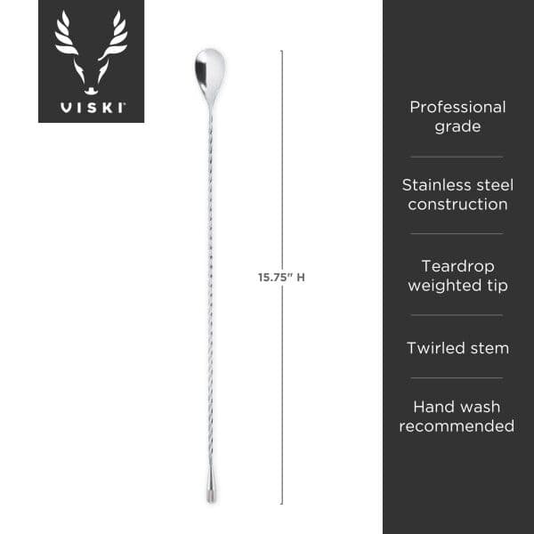 VISKI Лъжица за коктейли “Weighted – Silver“ – 40см.