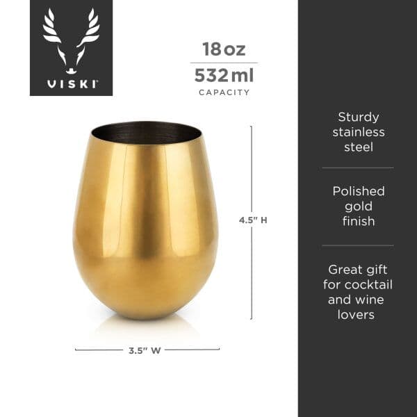 VISKI Метални чаши “GOLD“ 2 бр. – 530 мл.