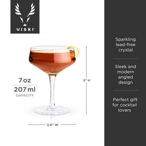 VISKI Кристални чаши купе “RAYE“ 2бр. – 207мл.