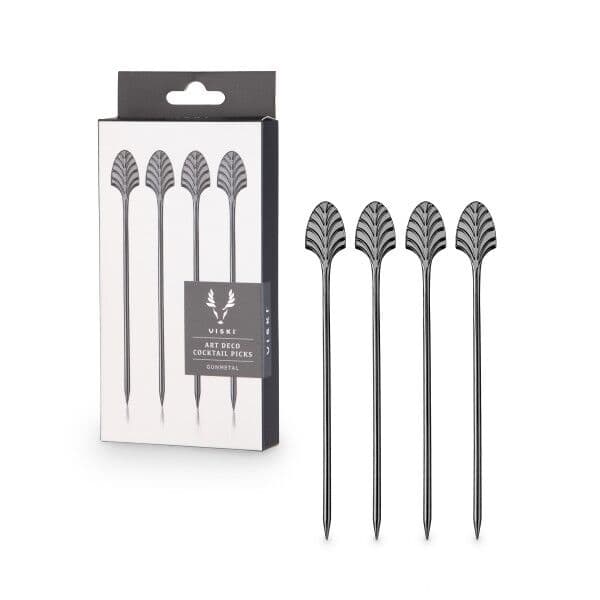 VISKI Коктейлни клечки 4бр. “Art Deco GunMetal“