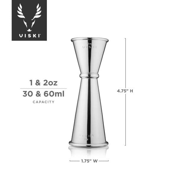 VISKI Двоен джигър/мярка за алкохол 30мл/60мл “Makoto-Silver“