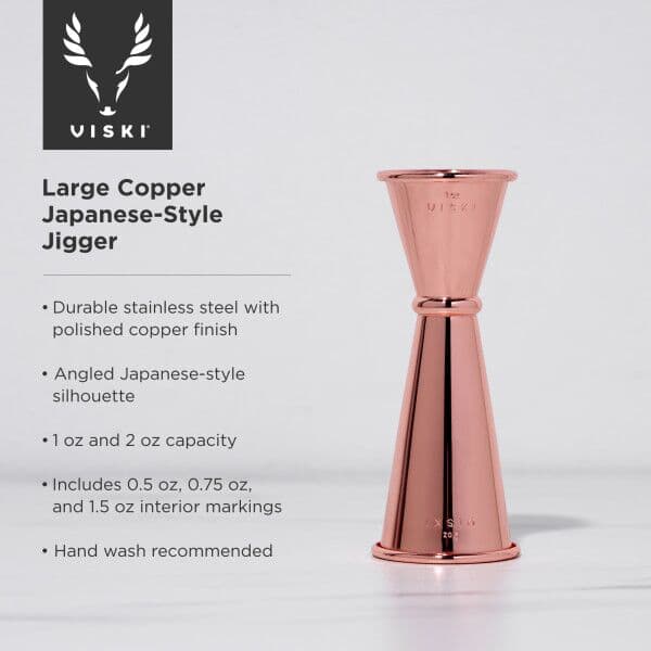 VISKI Двоен джигър/мярка за алкохол 30мл/60мл “Makoto-Copper“