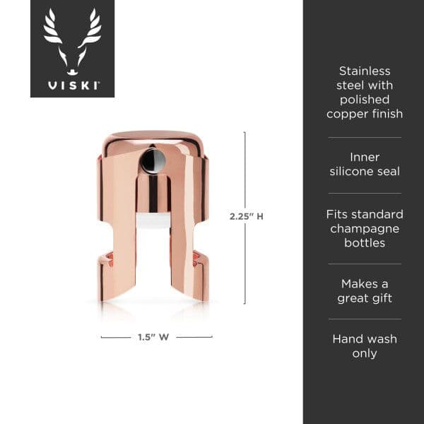 VISKI Тапа за шампанско “Polished Copper“