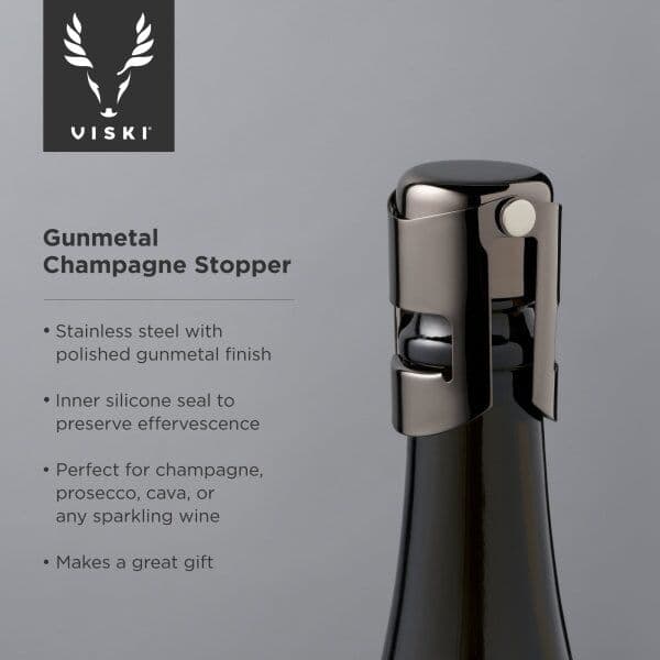VISKI Тапа за шампанско “Polished GunMetal“