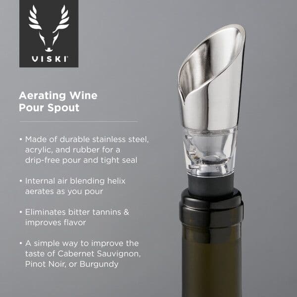 VISKI Аератор / наливник за вино “Aerating Silver“
