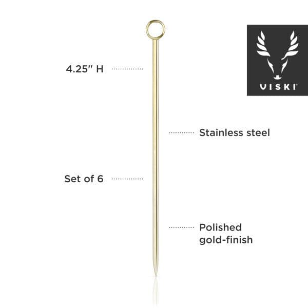 VISKI Коктейлни клечки 6бр. “Gold“