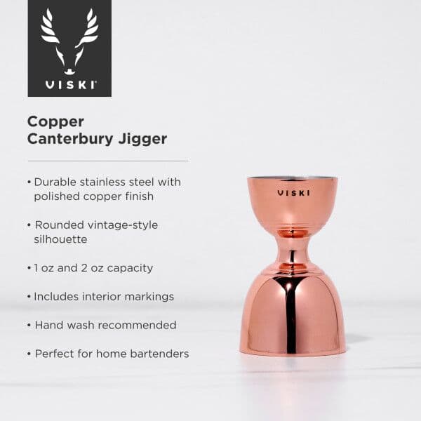 VISKI Двоен джигър/мярка за алкохол 30мл/60мл “Canterbury-Copper“