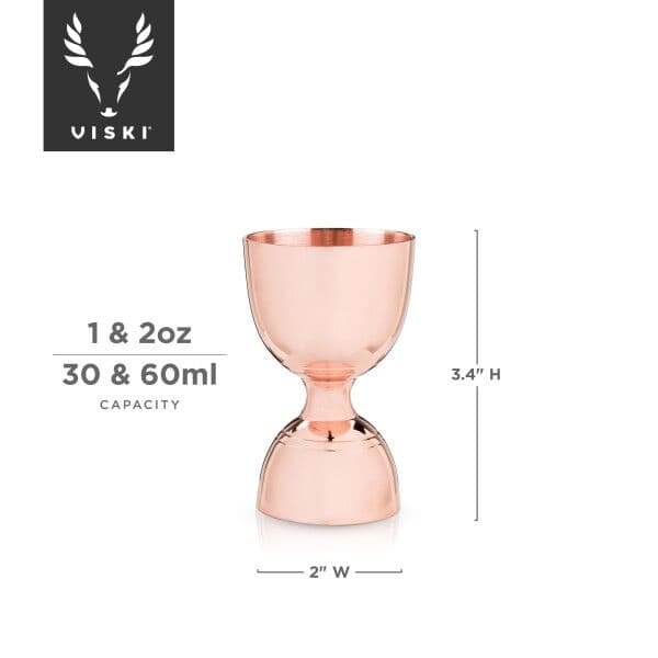 VISKI Двоен джигър/мярка за алкохол 30мл/60мл “Canterbury-Copper“