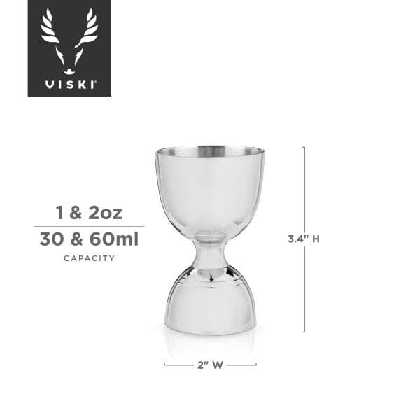 VISKI Двоен джигър/мярка за алкохол 30мл/60мл “Canterbury-Silver“