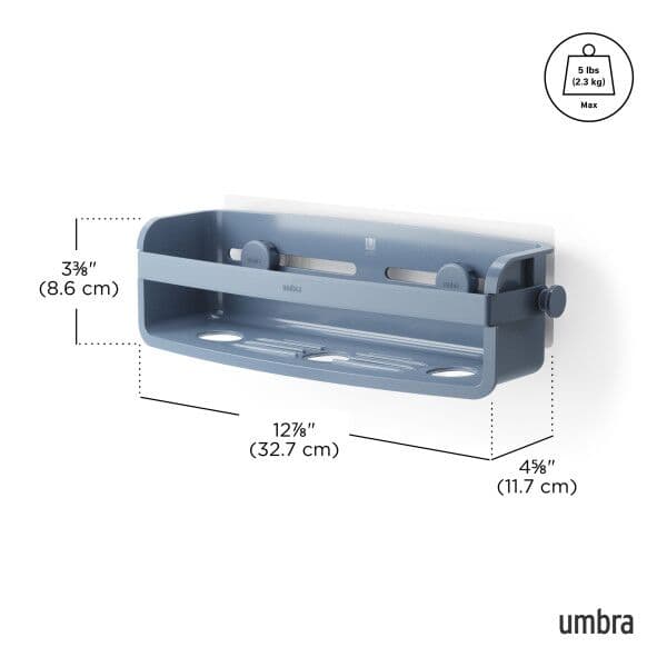 UMBRA Стенен органайзер за баня “FLEX ADHESIVE“ –  пастелено син