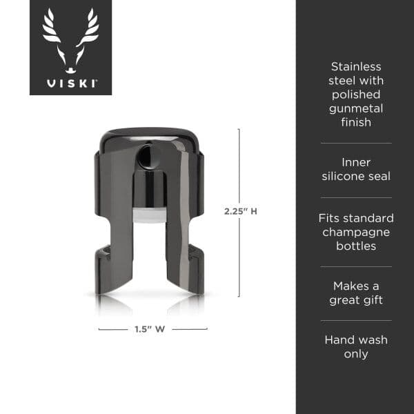 VISKI Тапа за шампанско “Polished GunMetal“