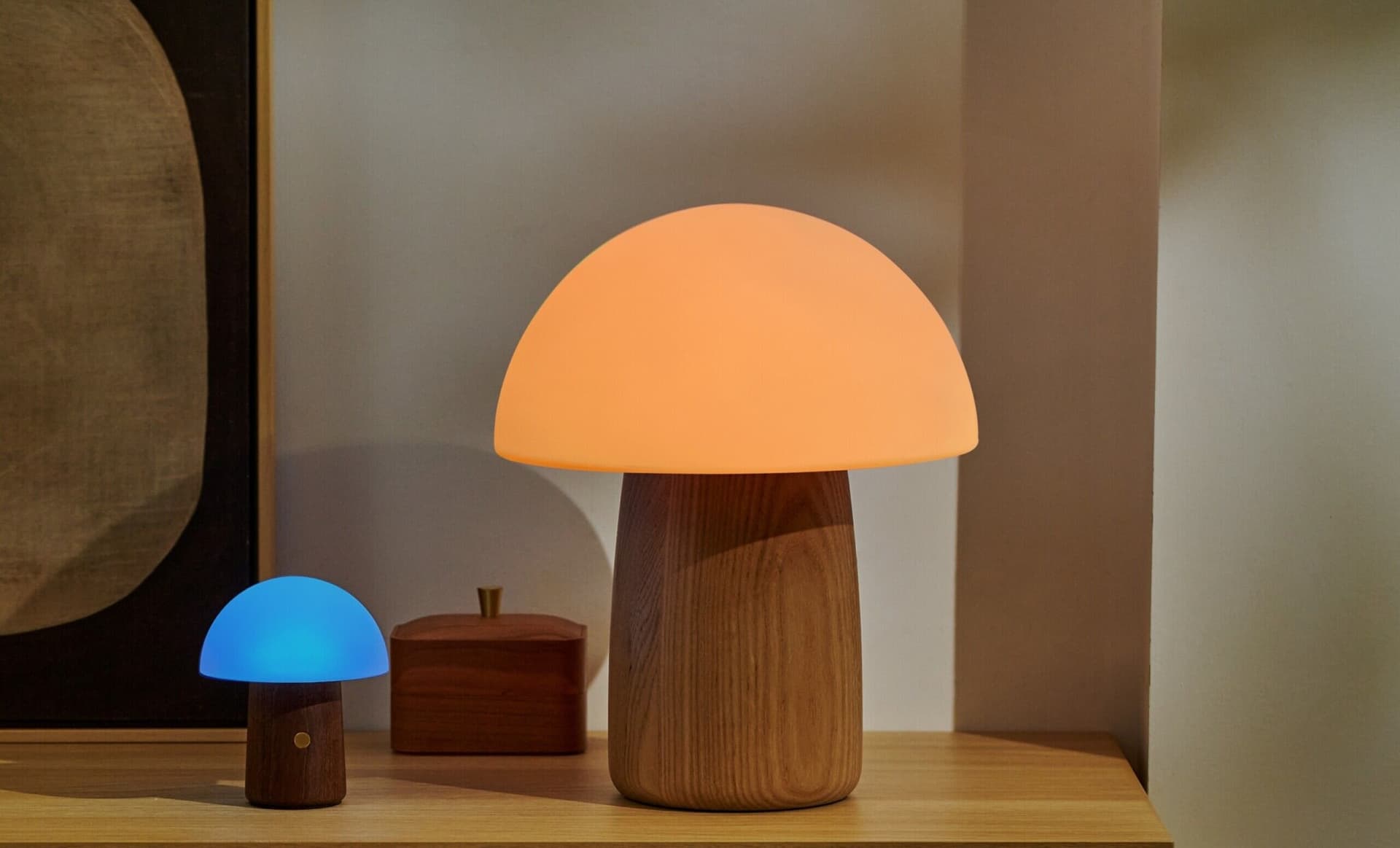 GINGKO Смарт лампа “Alice Mushroom“ М – 12,5см. /орех