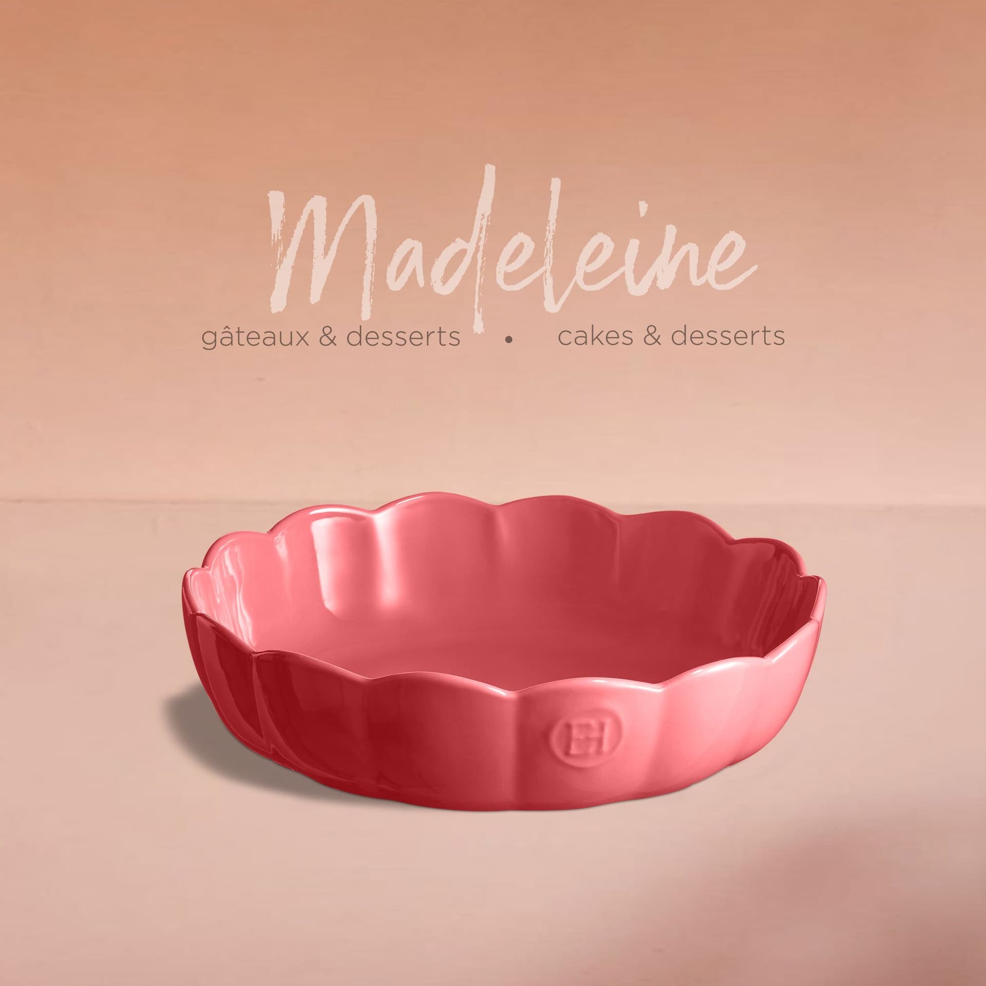 EMILE HENRY Керамична форма „MADELEINE ROUND DISH“ – цвят бонбонено розово