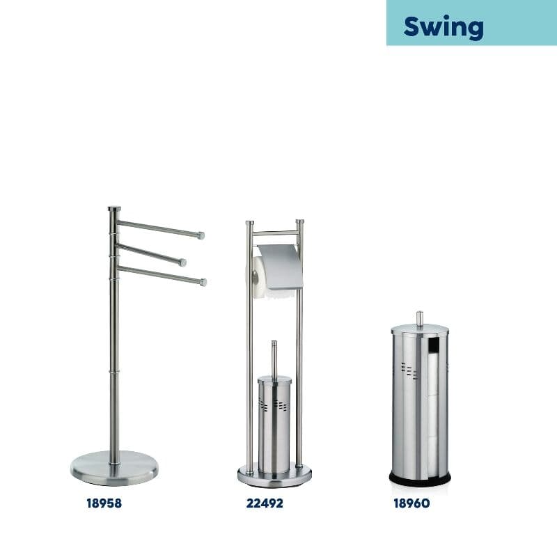 KELA Поставка за кърпи “Swing“ – сребрист мат – свободно стояща