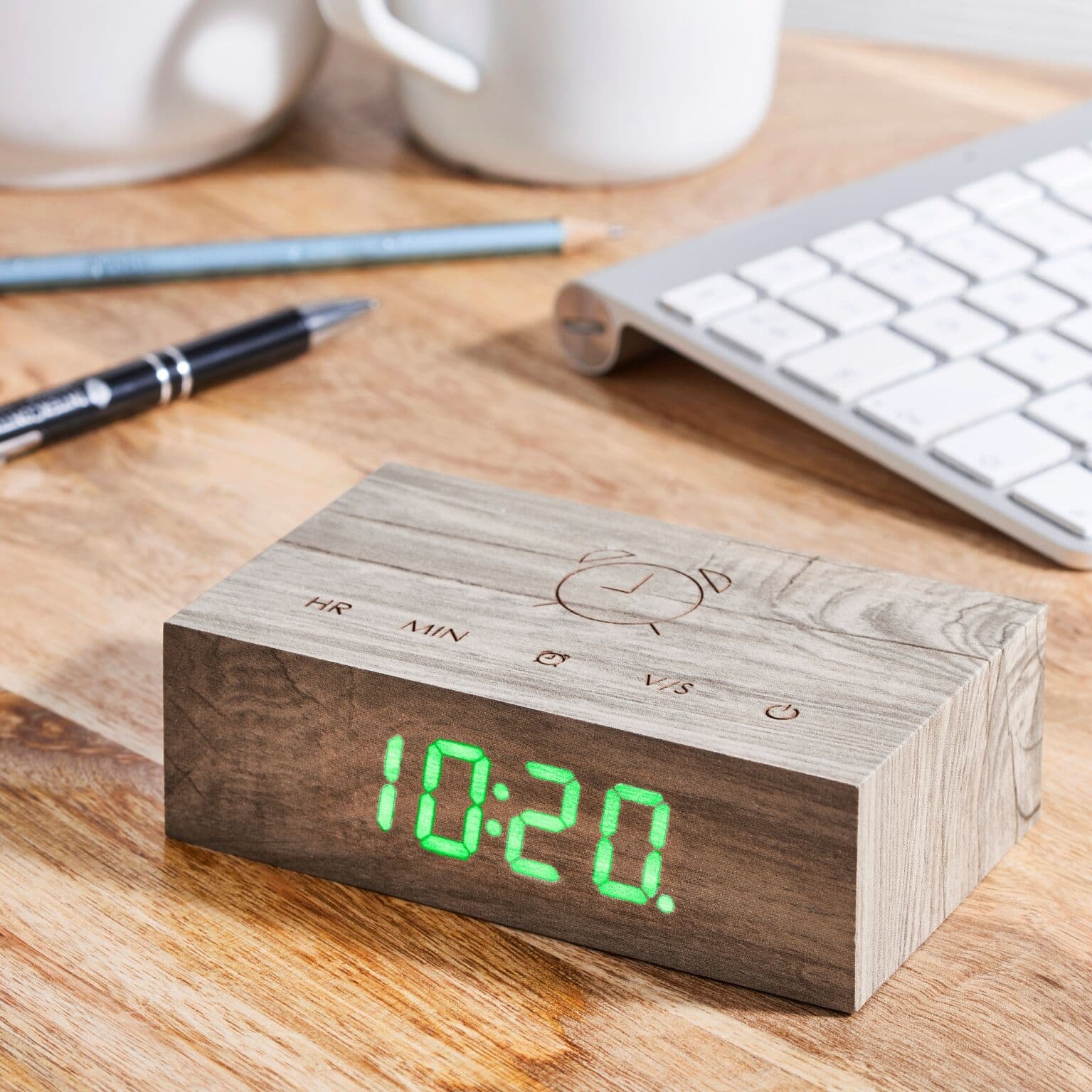 GINGKO Часовник/будилник “Flip Cilck Clock“ – ясен