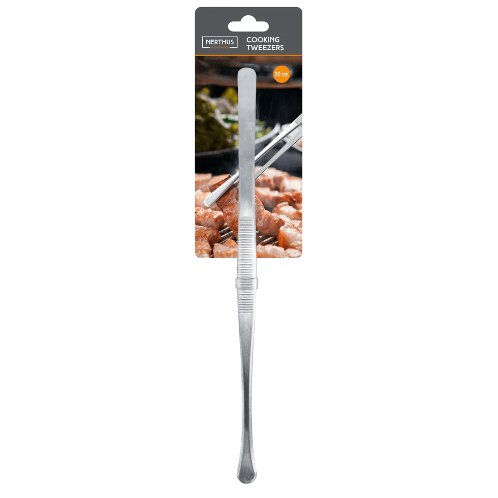 Nerthus Прави стоманени кухненски пинсети - 30 см. - снимка 3
