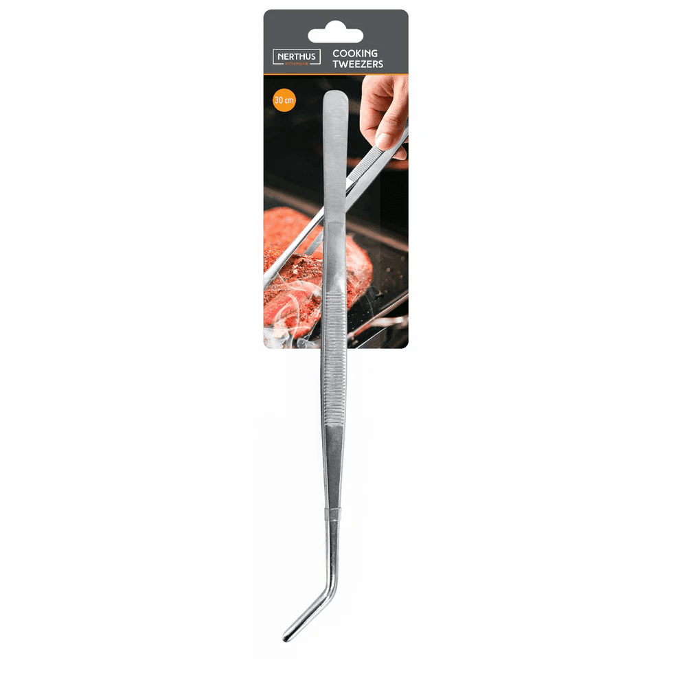 Nerthus Извити стоманени кухненски пинсети - 30 см. - снимка 3