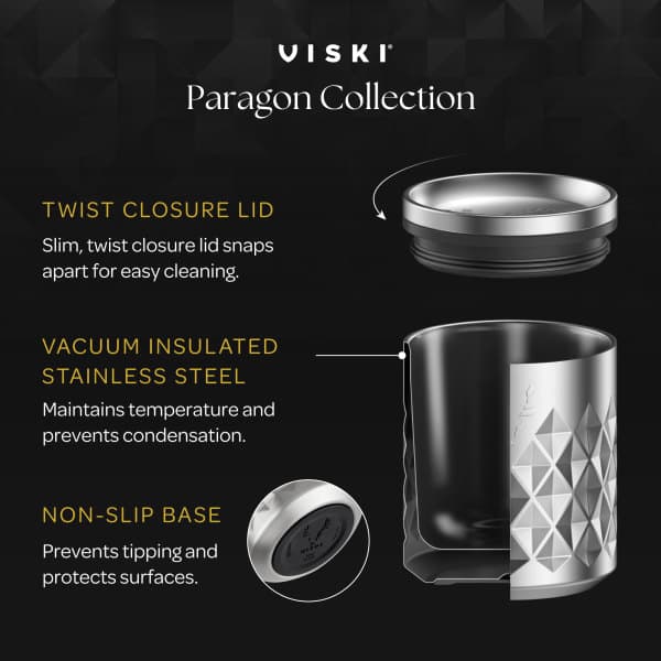 VISKI Термочаша с керамично покритие “PARAGON“ - 355 мл - цвят платина - снимка 3