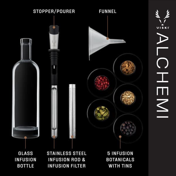 VISKI Комплект за инфузиране на алкохол с билки “ALCHEMI“ - 10 части - снимка 5