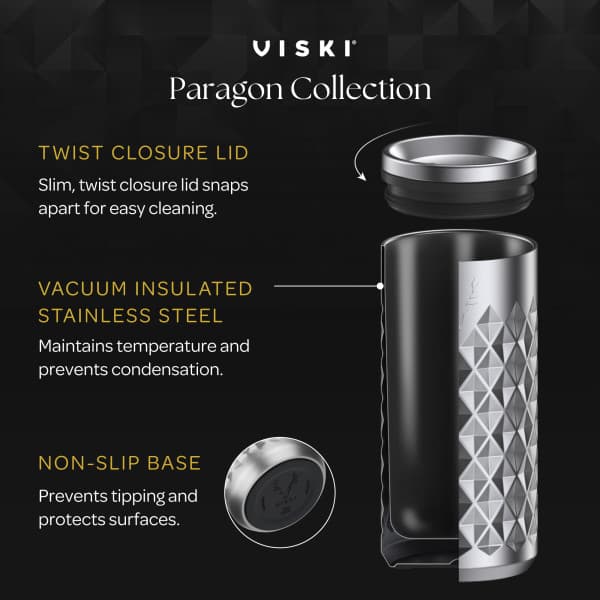 VISKI Термочаша с керамично покритие “PARAGON“- 470 мл - цвят обсидиан - снимка 5