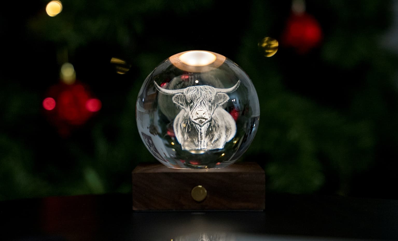 GINGKO 3D Смарт лампа “Amber Crystal“ - Високопланинска крава - снимка 2