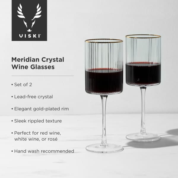 VISKI Кристални чаши за вино “MERIDIAN“ 2 бр. - 470 мл. - снимка 3