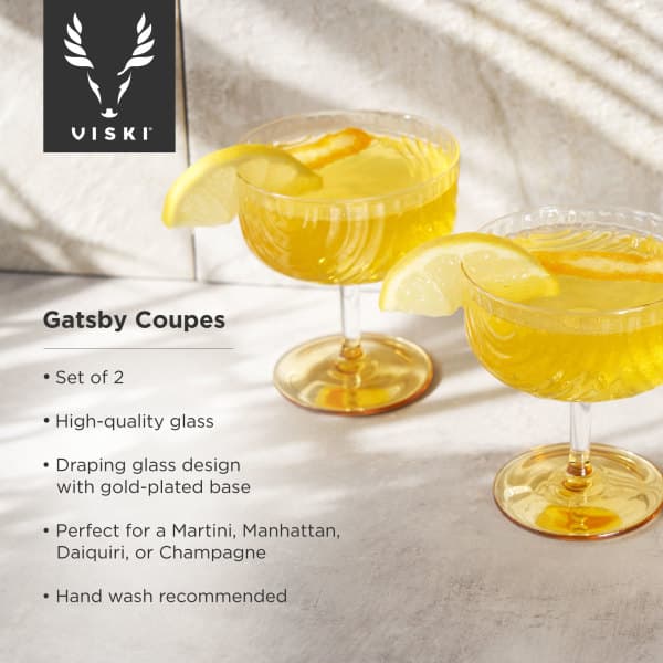 VISKI Чаши за коктейли купе “DECO GATSBY“ 2 бр. - 270 мл. - снимка 5