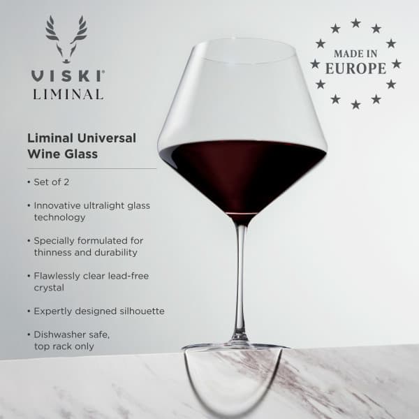 VISKI Кристални чаши тип “Бургунди“ за вино “LIMINAL“ 2бр.- 950 мл. - снимка 4