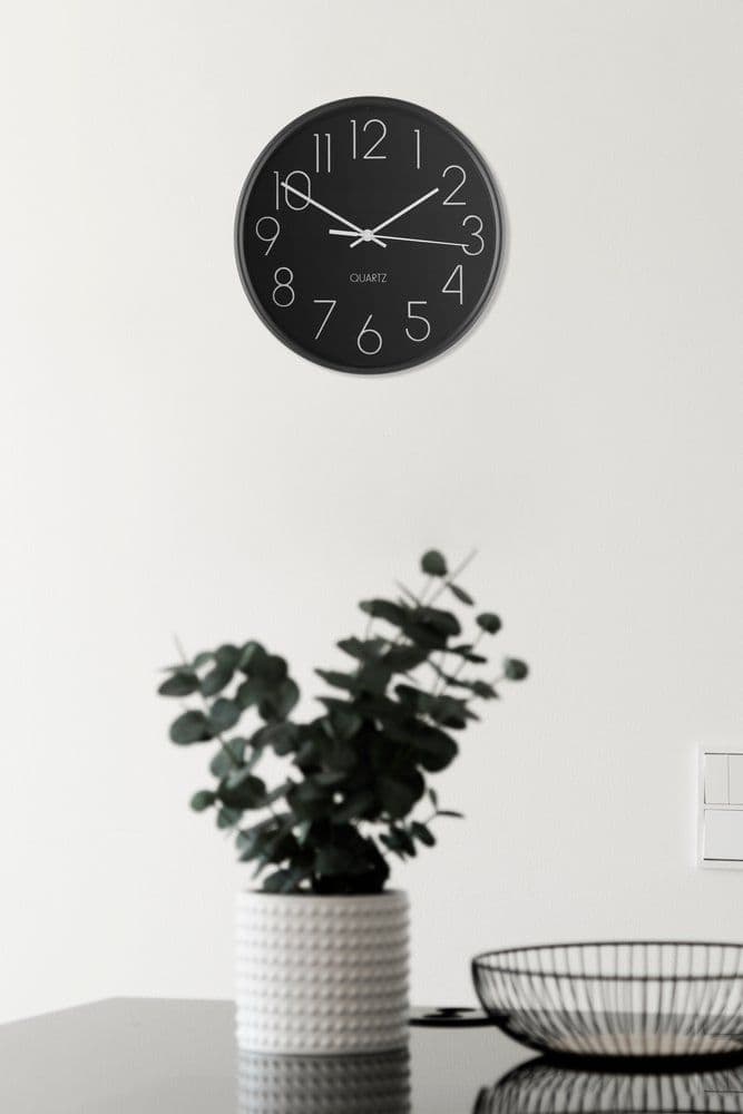 4LIVING Часовник за стена “Hour“ - цвят черен - Ø 25 см. - снимка 3