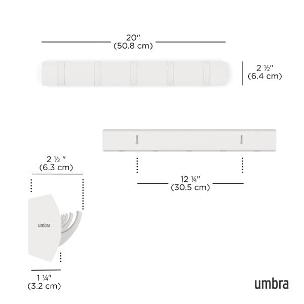 UMBRA Закачалка за стена с 5 бр. закачалки “FLIP“ - цвят бял - снимка 13