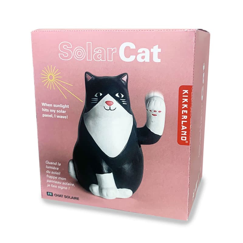 Голяма черна Lucky cat със соларно задвижване - снимка 2