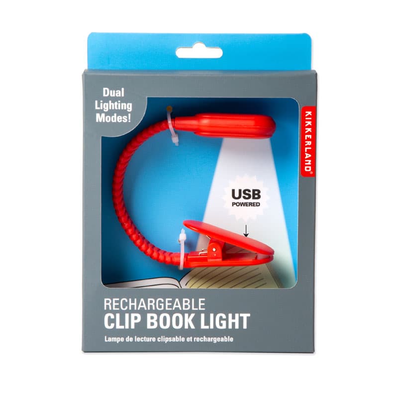 Лампа за четене с щипка и USB за зареждане червена - снимка 5
