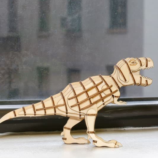 Триизмерен дървен пъзел динозавър T-Rex - снимка 3