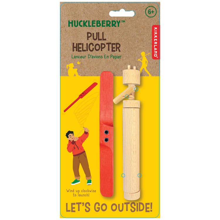 Huckleberry Детски Механичен дървен хеликоптер играчка - снимка 3
