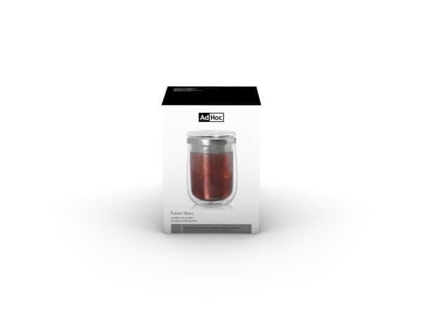 AdHoc Двустенна чаша с инфузер за чай Fusion Glass - 400 мл. - снимка 3