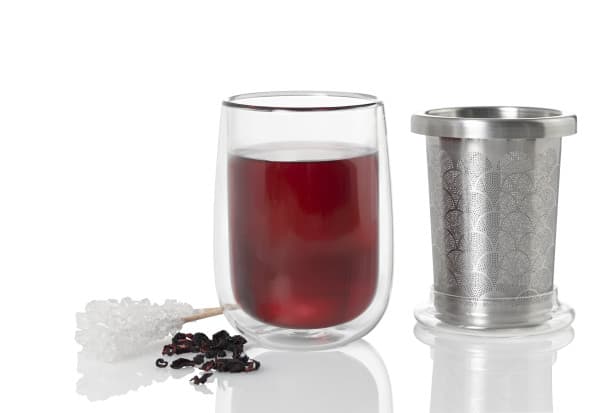 AdHoc Двустенна чаша с инфузер за чай Fusion Glass - 400 мл. - снимка 5