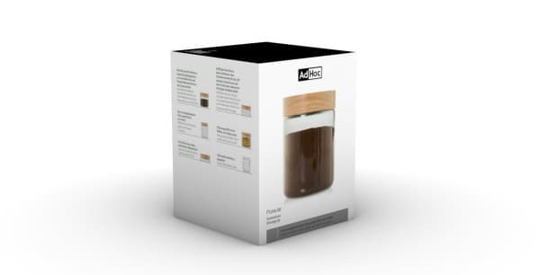 AdHoc Стъклен буркан/канистер PureJar - 800мл. - снимка 5