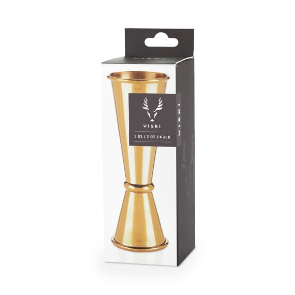 VISKI Двоен джигър/мярка за алкохол 30мл/60мл “Makoto-Gold“- цвят злато - снимка 4