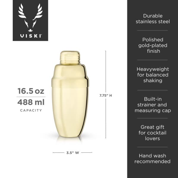 VISKI Шейкър за коктейли “HeavyWeight - Gold“ - 500мл. - снимка 4