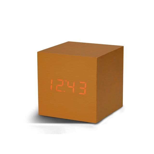 GINGKO Часовник с термометър “CUBE“ - цвят мед с червени цифри - снимка 2
