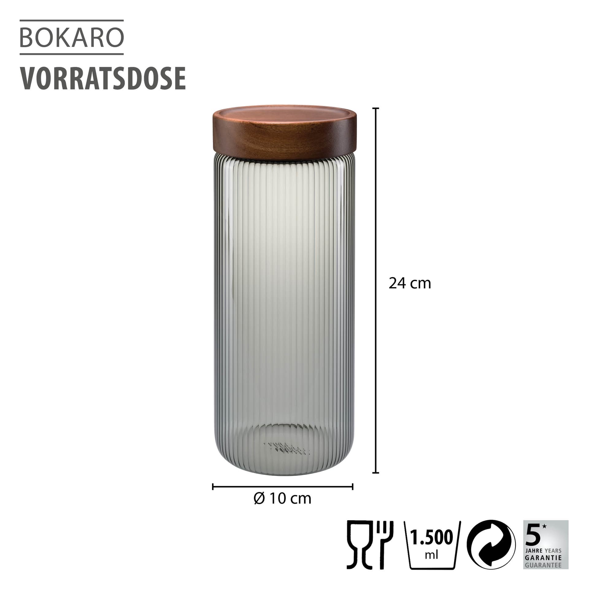 GEFU Стъклен канистер BOKARO - 1500 мл - снимка 2
