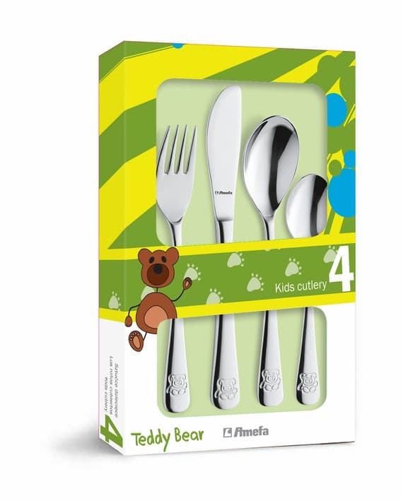 AMEFA Детски прибори за хранене TEDDY BEAR - 4 части - снимка 2