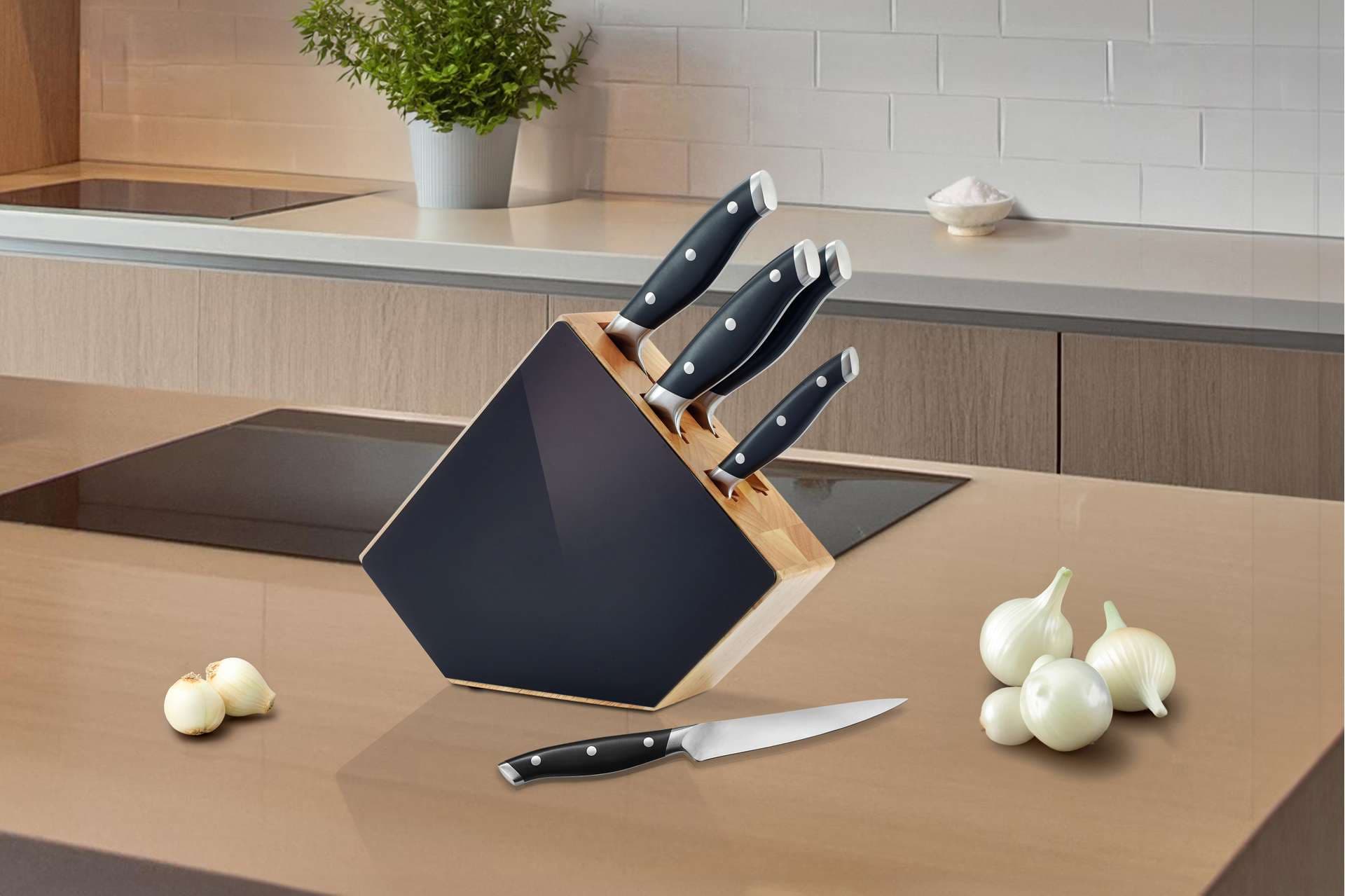 Richardson Sheffield Комплект ножове GRAND CHEF 5 бр. в дървен блок - снимка 3