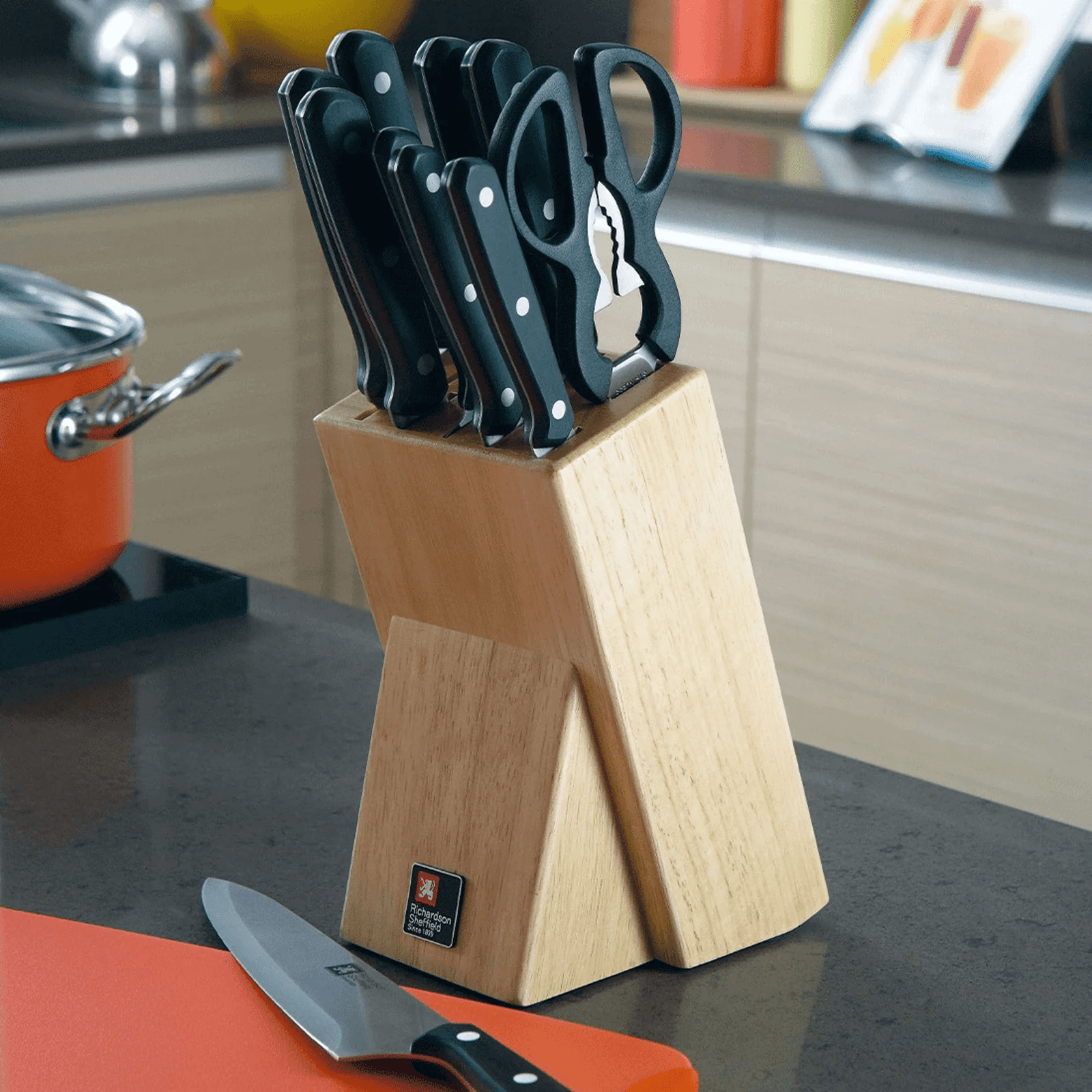 Richardson Sheffield Комплект ножове CUCINA 10 бр. в дървен блок - снимка 4