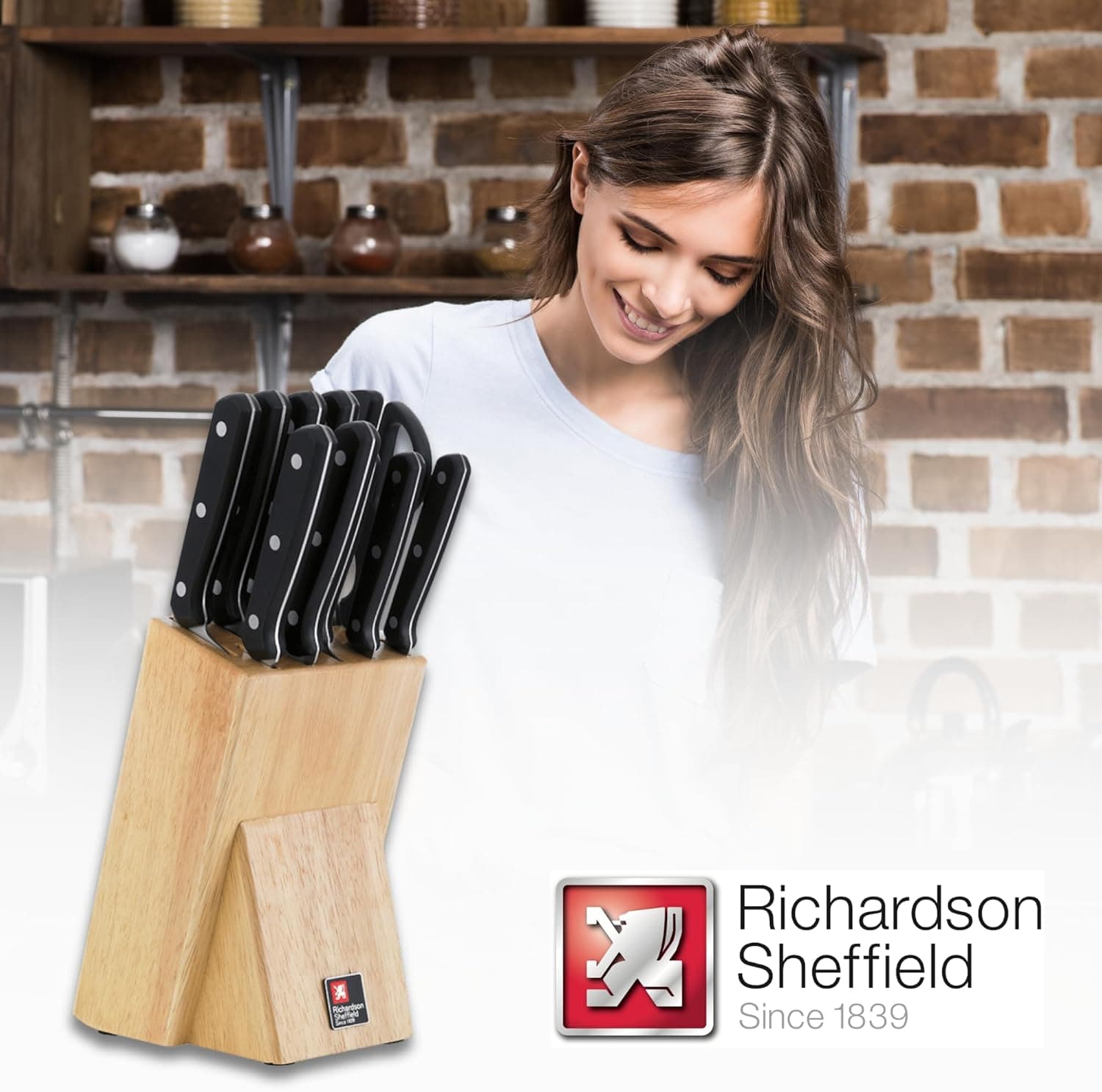 Richardson Sheffield Комплект ножове CUCINA 10 бр. в дървен блок - снимка 5