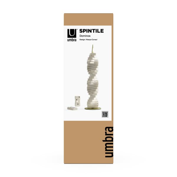 UMBRA Комплект за игра на домино със стойка SPINTILE - цвят месинг - снимка 3