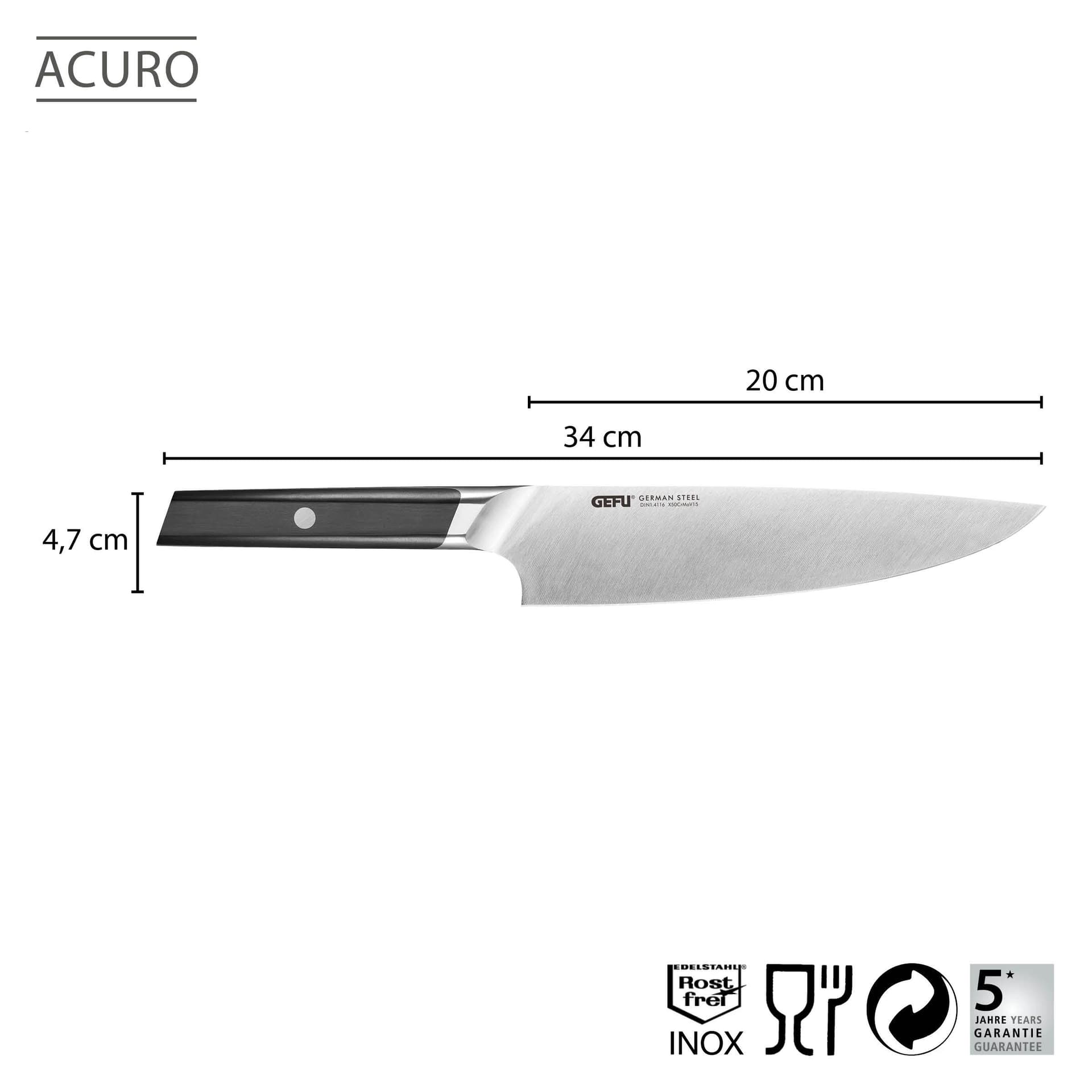 GEFU Нож на майстора ACURO - 20 см. - снимка 2