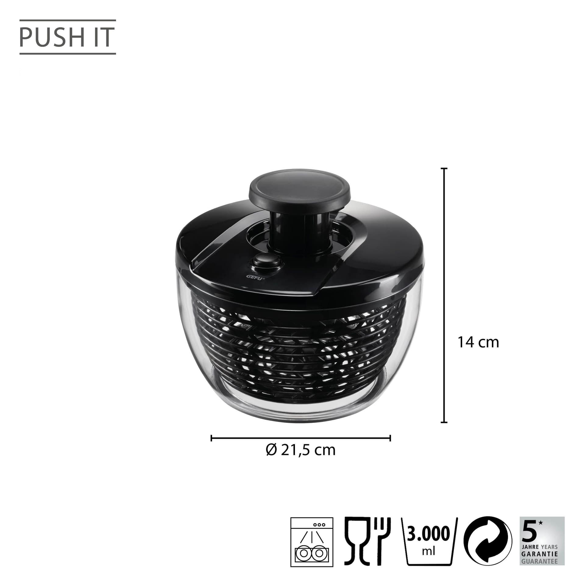 GEFU Центрофуга за салата PUSH IT - Ø 21,5 см - снимка 2