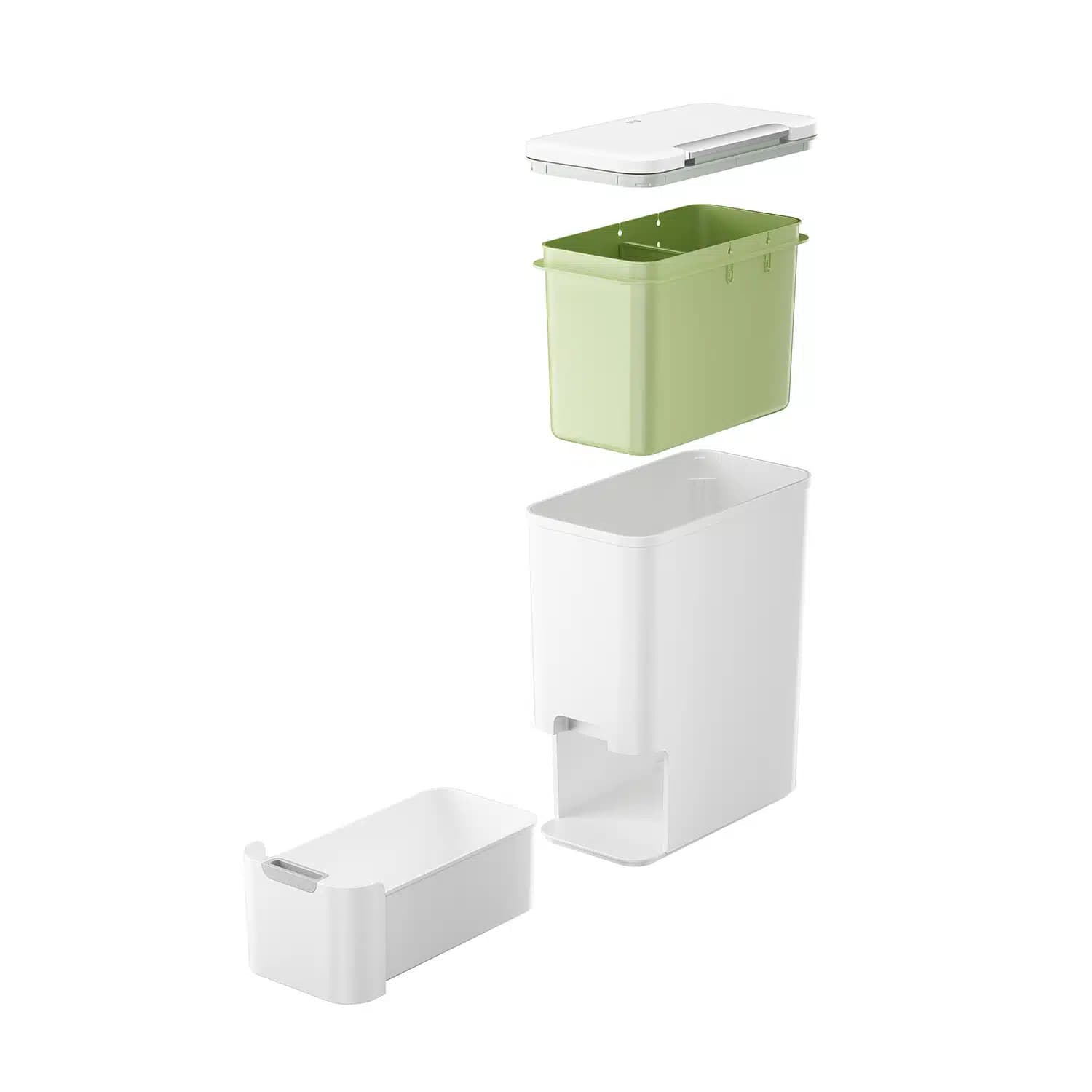 EKO Кош с TOUCH механизъм и отделение за съхранение STACKSTORE - 9 л.- бял - снимка 5
