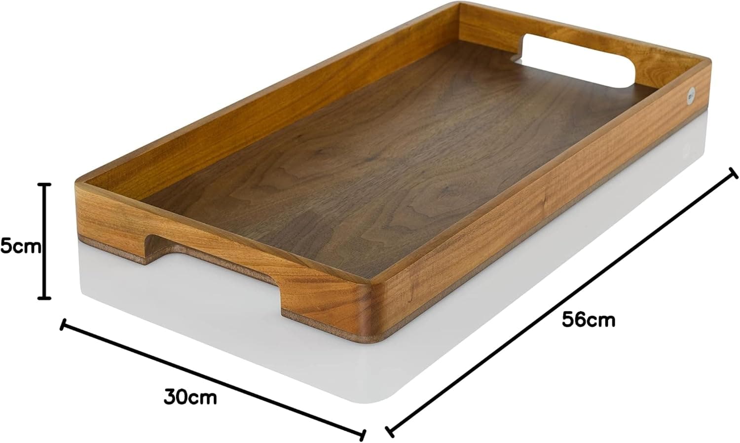 AdHoc Табла/поднос за сервиране Serve - 56x30 см - акация и орех - снимка 2
